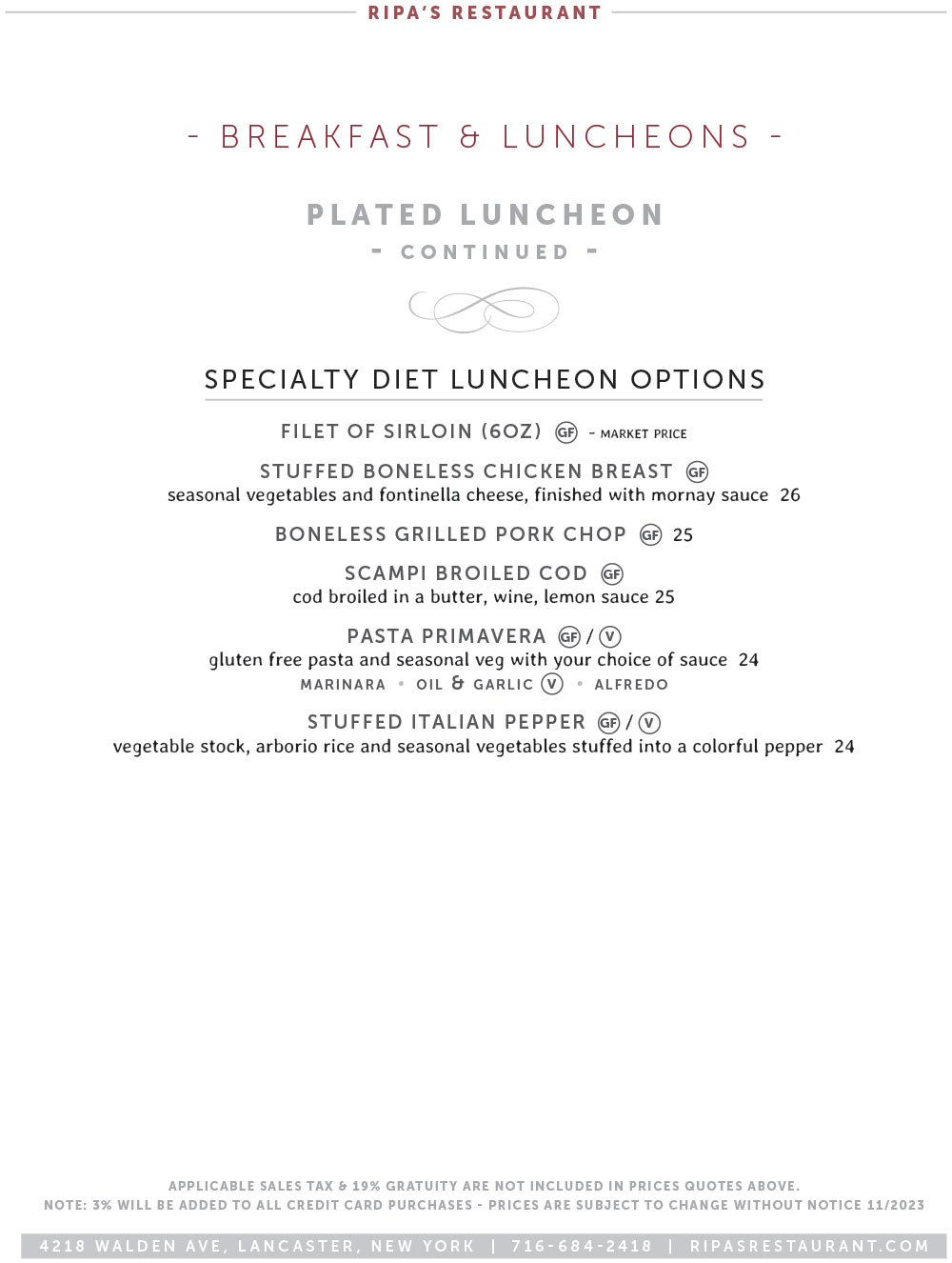 Breakfast & Luncheon Menu 3