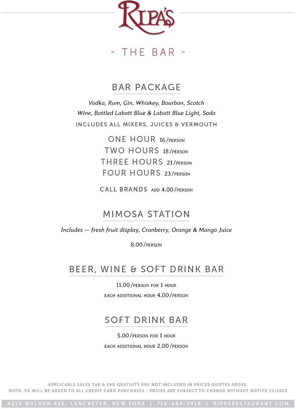 Banquets Dinner Menu 4