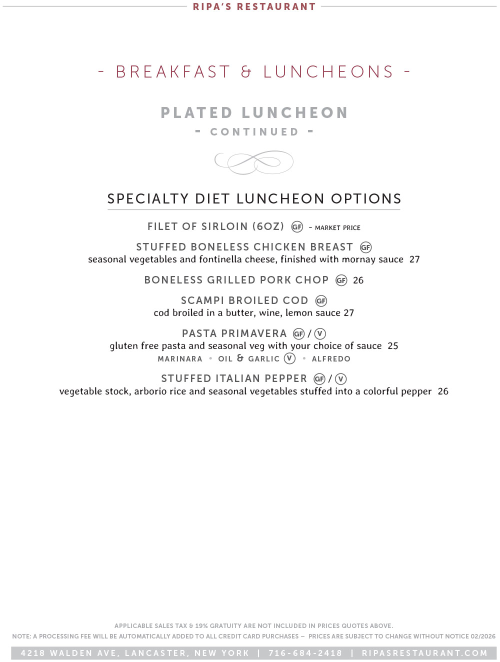 Breakfast & Luncheon Menu 3
